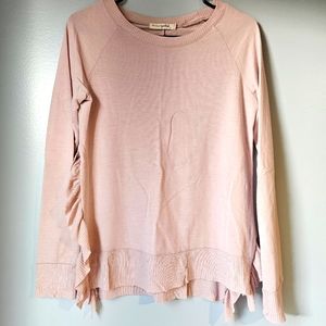 Pink Ruffle Cutout Top, (S)